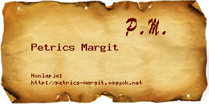 Petrics Margit névjegykártya